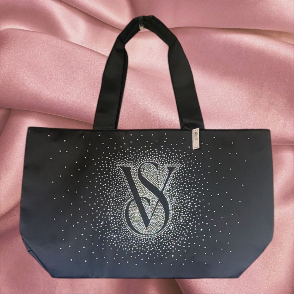 Victoria's Secret Black Tote with Shimmering Design